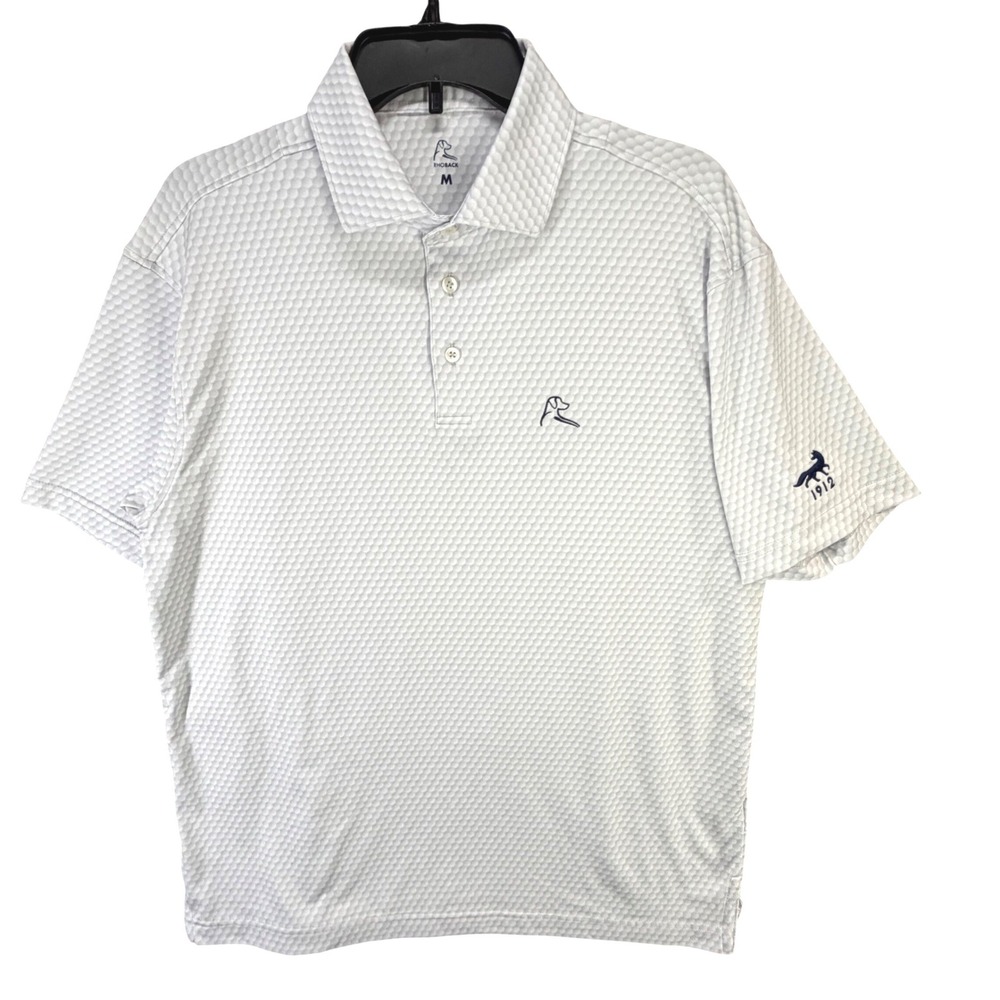 Rhoback The Be The Ball Performance Golf Polo M Gray White Golf Ball Full Cry GC